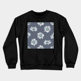 White-green asters on slate gray Crewneck Sweatshirt